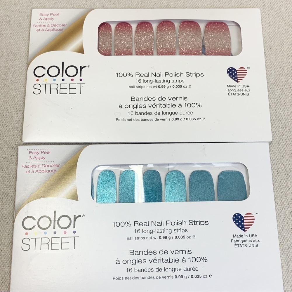 Color Street Nail Polish Strips Glittery Space Case Coral Bay NWT